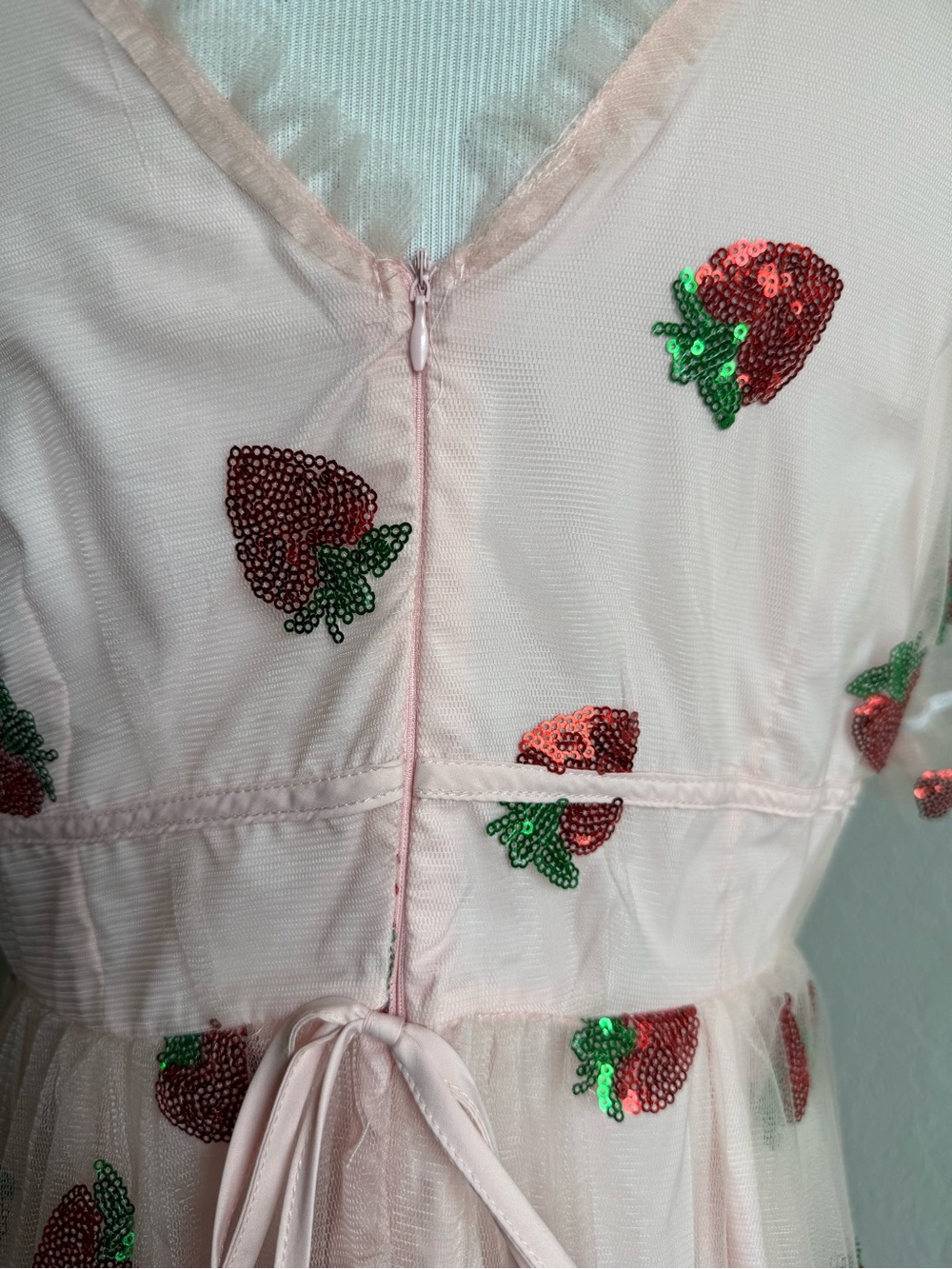 Strawberry Sequin Midi Dress - Picture 6 of 8